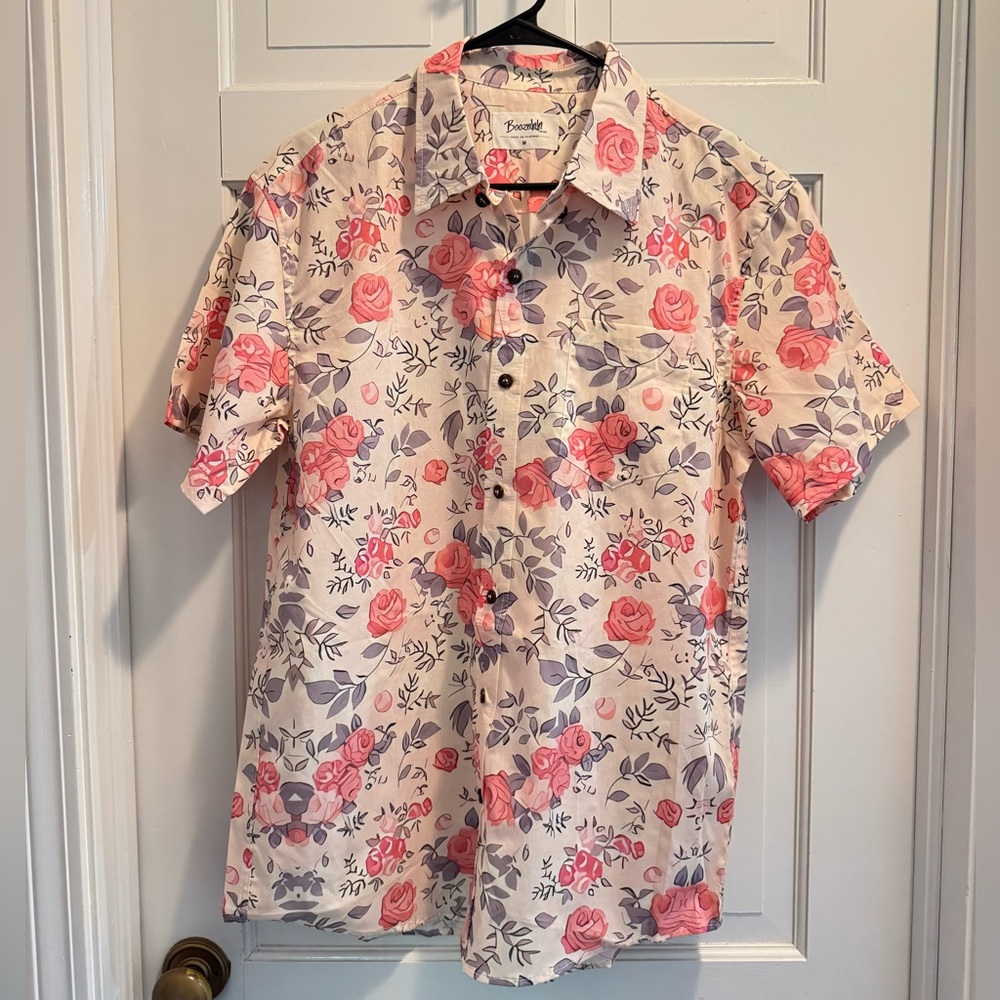 Boozelele Rose Floral Men's Casual Shirt